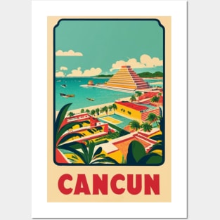 A Vintage Travel Art of Cancun - Mexico Posters and Art